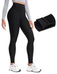 CRZ YOGA Womens Thermal Fleece Lined Leggings 28 Inches - Winter Warm Workout Hiking Pants High Waisted Yoga Tights Full Length Black Medium