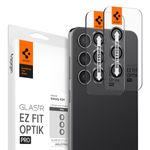 Spigen EZ Fit Optik Pro Tempered Glass Camera Lens Protector for Samsung Galaxy S24 (2 Pack) - Onyx Black