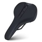 FIFTY-FIFTY Mountain Bike Saddle, Comfortable Memory Foam Bike Seat, Soft Waterproof Bicycle Seat for Men and Women, Compatible with MTB, Road Bike, E-Bike