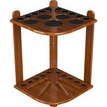ISZY Billiards Pool Stick Holder - Cue Rack Only - Wood Stand Holds 8/10 Billiard Sticks, a Full Set of Balls & Includes 4 Score Counters - Pool Accessories (Dark Oak-Hold10 Sticks)