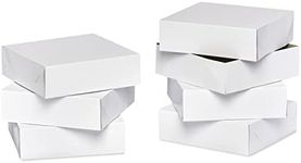 American Greetings Square White Gift Boxes with Lids for Christmas and All Holidays (6 Boxes, 9'' x 9'')