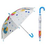 Destinio Umbrella for Kids - Stylish Cute & Child Safe kids umbrella for girls & boys - 100% Waterproof; Small Umbrella for Kids, Girls, Boys, and Baby (19 Inch, White (Owl))