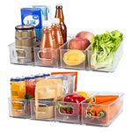 Albert Austin Fridge Organisers Set of 8 Clear Storage Containers For Kitchen Cupboard Drawer Pantry BPA Free Stackable Fridge Storage Organiser With Handles Multi Use Transparent Storage Boxes