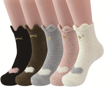 flintronic 6 Paia Calzini Donna Invernali, Calzini Morbidi e Termici, Calzini Pelosi Morbide Soffici, Calzini Spessi per Pavimento in Pile Corallo per Pantofole, Letto, Casa, Dormire