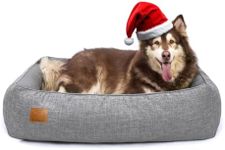 ATIFBOP Orthopedic Dog Bed for Large Dogs, Memory Foam Dog Sofa with Waterproof & Washable Cover, Cooling Energy Gel. Couch, Pain Relief Soft Couch Pet Bed (46x38x12 inch, Grey)