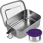 Stainless Steel Lunch Box with Safe Closure Lid for Meal Planning and Portion Control - Bento Box Stainless Steel - BPA-Free, Leakproof & Dishwasher Safe Metal Bento Box Container for On-the-Go