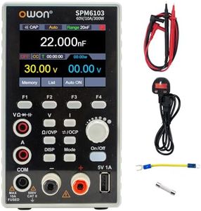 OWON SPM6103 Lab Power Supply 60V 10A 2 in 1 DC Power Supply and Adjustable Multimeter Lab Power Supply with 2.8" LCD Display, 4 1/2" Multimeter USB Support and SCPI