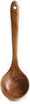 DDJSJ Teak Kitchen Utensils,Wooden Soup Spoon Kitchenware Seasoning Scoop Dipping,Oil Dipper,Meal Rice Scoop,Natural Utensils Handcrafted Cutlery Tool (soup spoon(10.6x3.15in))…