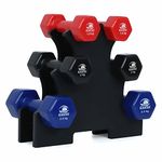 KAKSS Cast Iron Vinyl Coated Dumbbell With Stand(Proudly Made In India) (12Kg(1.5kg+2kg+2.5kg Pair))