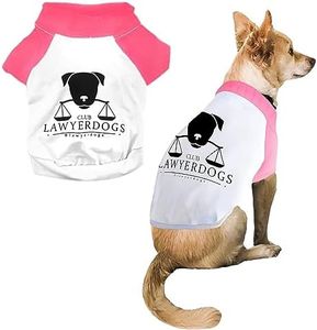 Club Lawyerdogs T Shirt Baseball Dog Shirt, Pet Charities Clothing, Funny Dog Costume (Large, Pink)