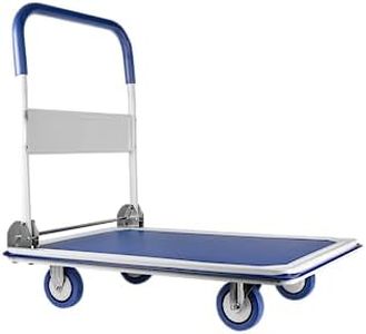 Upgraded Lifetime Home Extra Large Foldable Push Cart Dolly | 660 lbs. Capacity Moving Platform Hand Truck | Heavy Duty Space Saving Collapsible | Swivel Push Handle Flat Bed Wagon