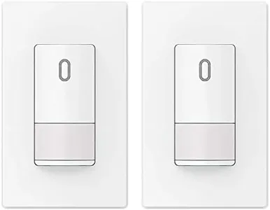 ELEGRP Single Pole Occupancy Motion Sensor Light Switch, PIR Infrared Motion Activated Switch, Need Grounding Wire, No Neutral Wire, for CFL/LED/Incandescent, with Plate, UL(2 Pack, Matte White)