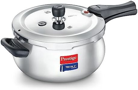 Prestige Stainless Steel Svachh Tri-Ply Handi Pressure Cooker 5 Litre, 5 Liter,Silver