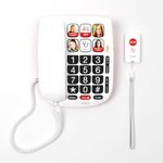 SMPL Hands-Free Dial Photo Memory Corded Phone, One-Touch Dialing, Large Buttons, Seniors, Alzheimer's, Dementia, Hearing Impaired (6 Image | Amplify | SOS | VoIP Power Adapter)