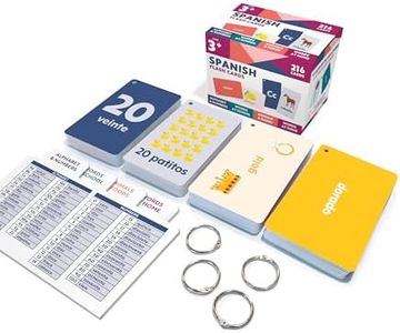 Carson Dellosa 216 Spanish Flash Cards for Kids Ages 3+, 4 Pack of Spanish Sight Words Flash Cards, Letter Flash Cards, and Number Flash Cards