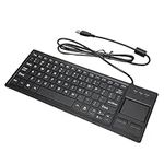 Wired Keyboard with Touchpad, Portable Ultra Thin Mini Compact Touch Keyboard Professional USB Keyboard, with HUB Function, for Computer Laptop