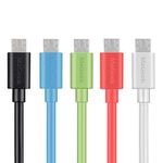 MaGeek® [Pack of 5pcs] 3.3ft / 1.0m Premium Micro USB Cables High Speed USB 2.0 A Male to Micro B Sync and Charge Cables for Samsung, HTC, Sony, Motorola, LG, Google, Nokia and More (5-Colors)