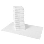 Arkwright Admiral Spa Bath Mats Bulk - Pack of 12 - Lightweight Absorbent Bathroom Mats, Quick Dry Cotton, Perfect for Home, Resort, Tub, Spa, and Shower, 20 x 30 in, White