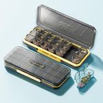 GLAMFORT Pill Organizer, Weekly Pill Box 3 Times A Day, Portable Daily AM PM Medicine Case with 21 Copartments to Hold Vitamins, Fish Oil, Supplements, Black