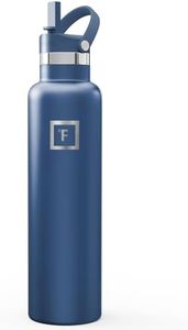 IRON °FLASK 24 oz Narrow Mouth Water Bottle with Straw | Insulated Stainless Steel Sports Water Bottle with Leakproof Straw Lid - BPA Free, Cold 24 Hrs, Sweat Free (Twilight Blue)