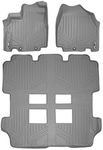 MAXFLOORMAT Floor Mats for Honda Odyssey (2011-2017) (3 Row Set) (Grey)