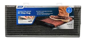 Camco 42956 RV Step Rug (Premium Wrap Around Double Ribbed, 100% Polyester (18" x 23")), Gray