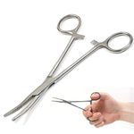 Stainless Steel 6'' 8'' 10''12'' Straight or Curved Fishing Forceps carp Sea Fly (6'' Curved)