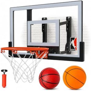Efficraft Indoor Wall Mount Adjustable Mini Basketball Hoop with 2 Balls