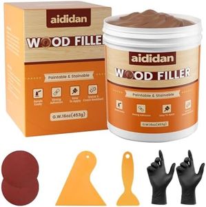 Wood Filler, Wood Repair Kit,16 Ounce Paintable & Stainable Wood Putty Filler, Wood Scratch Cracks Holes Repair Furniture, Exterior Wood Filler Water Resistant, Wood Putty,16oz, Walnut