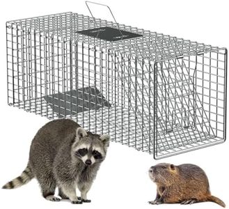 Foldable Humane Live Animal Trap Cage-30"x11.5"x11", Powder-Coated Alloy Steel Live Trap-Zip Ties -Squirrel Cage for Stray Cats, Raccoon, Squirrel, Mole, Opossum & Feral Cats