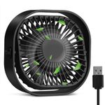 Ambandier Small Fan USB Mini Desk:Fan 5 Inch Table USB Powerful Quiet Fan,Cooling Fan for Bedside Desktop Home Office Bedroom Table Campervan Plant Box, 3 Speed Adjustable 360°Rotatable