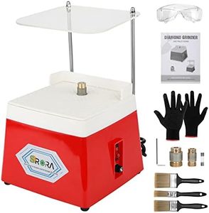 Stained Glass Grinder,4200r/min Mini DIY Grinding Tool, 110V 65W Portable Glass Grinder Kit with 5/8" + 1" Replaceable Diamond Grinder Bit for Glass Processing Arts Etc. (Red)