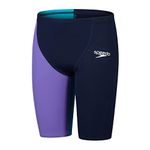 Speedo Junior Boy's Fastskin Junior Endurance+ High Waisted Jammer, True Navy/Aquarium/Miami Lilac, 5-6 Years