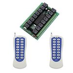 eMylo DC 12V Wireless Remote Control Momentary Light Switch 16CH 433Mhz RF Relay Receiver with Transmitter