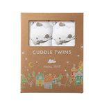 Angel Dear Cuddle Twin Set, White Cow with Grey Spots