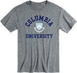 Ivysport Columbia University Short-Sleeve T-Shirt Crest, Charcoal Grey, Medium