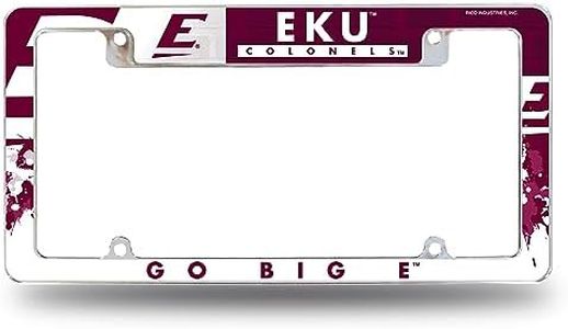 Rico Industries NCAA Eastern Kentucky Colonels Primary 12" x 6" Chrome All Over Automotive License Plate Frame for Car/Truck/SUV