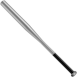 Mazza da Baseball in Acciaio 71cm Rinforzata Super Resistente Peso 1Kg Nera, Color Argento Silver Grigia Grigio