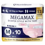 NorthShore MegaMax Tab-Style Briefs for Men and Women, White, Medium, Case/40 (4/10s)-Pink-Medium (10 Count)