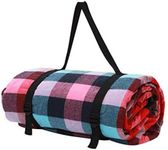 AUTENS Extra Large Picnic Blanket Use as Outdoor Play Mat, Indoor Couch Throw for Warmth, Family Size Beach Mat Rug with Carry Strap, Waterproof Backing for Family Fun, Concerts, Camping, Park 2mx2m