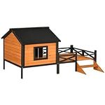 PawHut Wooden Dog House with Porch,