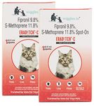 WIGGLES Eraditch Spot on for Cats Fleas Ticks Remover Treatment Drops 1ml, 2-Pack - Lice Prevention Heartworm Control Medicine Adult Medium Cats (Over 3 Months)