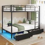 Rolanstar Metal Bunk Bed Twin Over