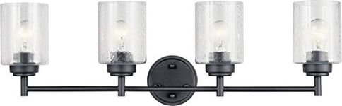 KICHLER 45887BK Winslow Vanity, 4-Light 300 Total Watts, Black