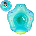 Myir Baby Float, Swimming Seat Baby Swimming Ring Adjustable Waist Inflatable Pool Float Swimming Trainer for Baby Infant Toddler with Manual Pump (Blue, M)