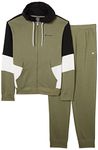 Champion Men's Legacy Sweatsuits Powerblend Terry All Day Active Hooded Sports Suit, (Gunmetal Green/Black), XL