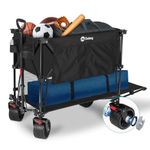 Sekey 400L Large Capacity Folding Festival Trolley Double Decker, Extra-Long Extended Wagon, 450LBS(200KG) Weight Capacity Heavy Duty Cart, All-Terrain Big Wheels for Camping Beach Sports, Black
