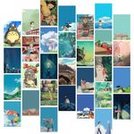 Kitty Cat Studio Ghibli Anime Aesthetic Wall Collage Kit || 30 Unique Poster Set + Free Tape, 4x6in Each, Posters: Dorm, Hostel Essential, Aesthetic Room Decor (Studio Ghibli)