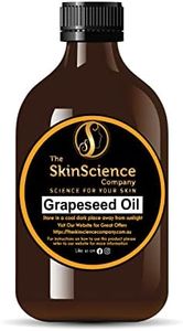 Organic Grapeseed Oil 200ml - Pure Anti Ageing Oil, Natural Hair Conditioner, Cold Pressed Grape Seed Oil