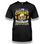 Electrician T-Shirt Funny Electrician Gift Electrical Engineer Lineman T-Shirt for Men Women, Black, Large